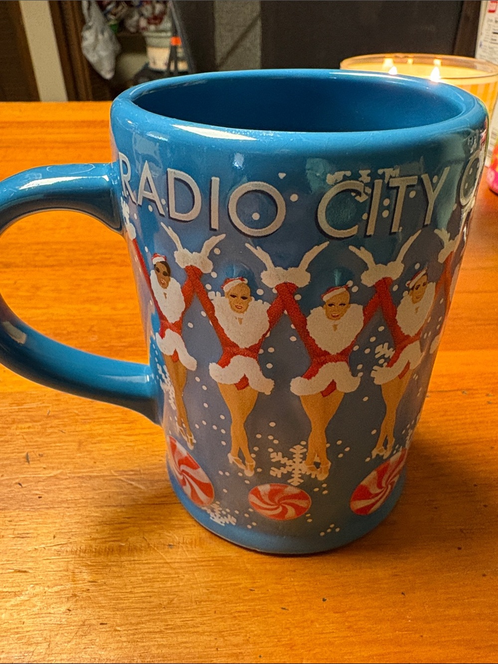 Blue Holiday Rockettes Ceramic Coffee Mug